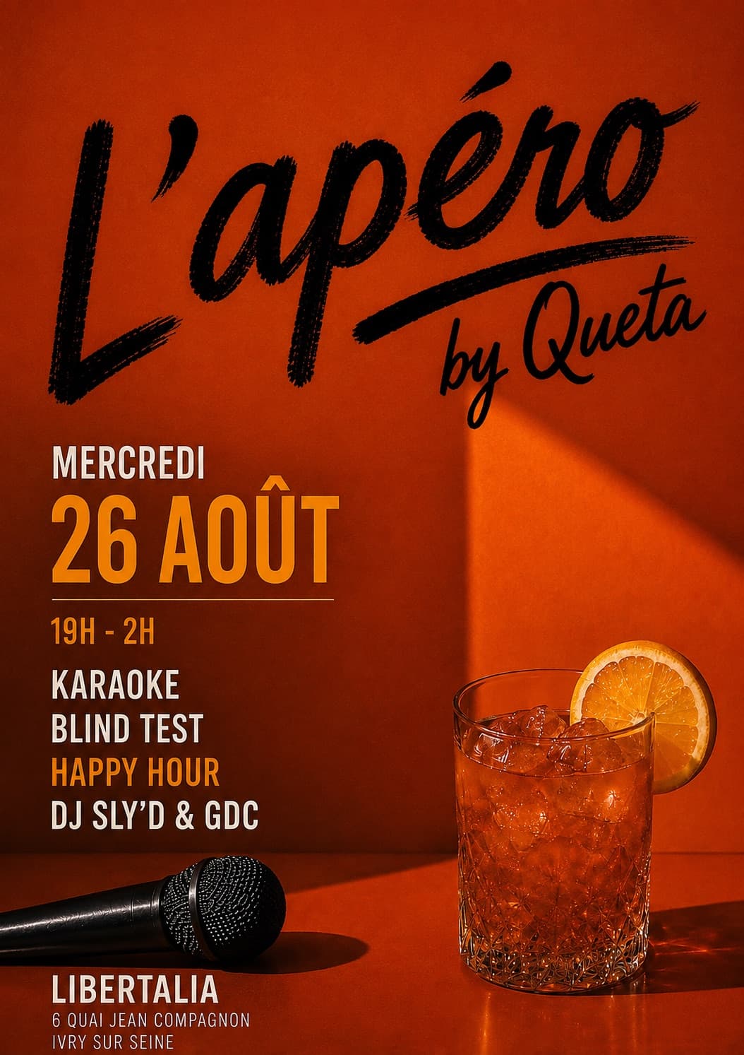 Affiche L'Apéro by Queta — Mercredi 26 août